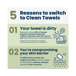 Clean Towels XL Disposable Face Towels, Bamboo