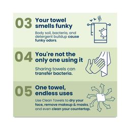 Clean Towels XL Disposable Face Towels, Bamboo