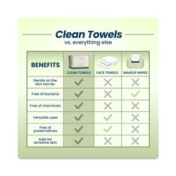 Clean Towels XL Disposable Face Towels, Bamboo