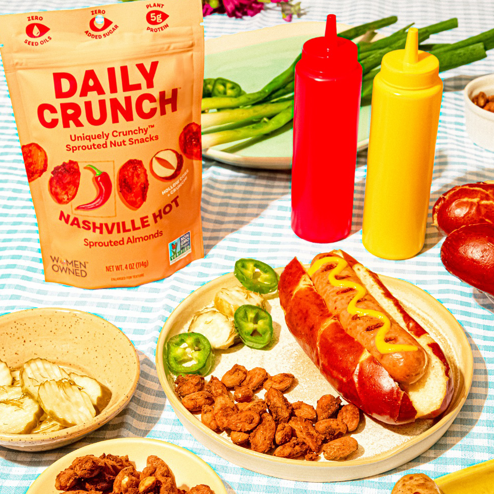 Daily Crunch Snacks Sprouted Almonds, Nashville Hot | Thrive Market