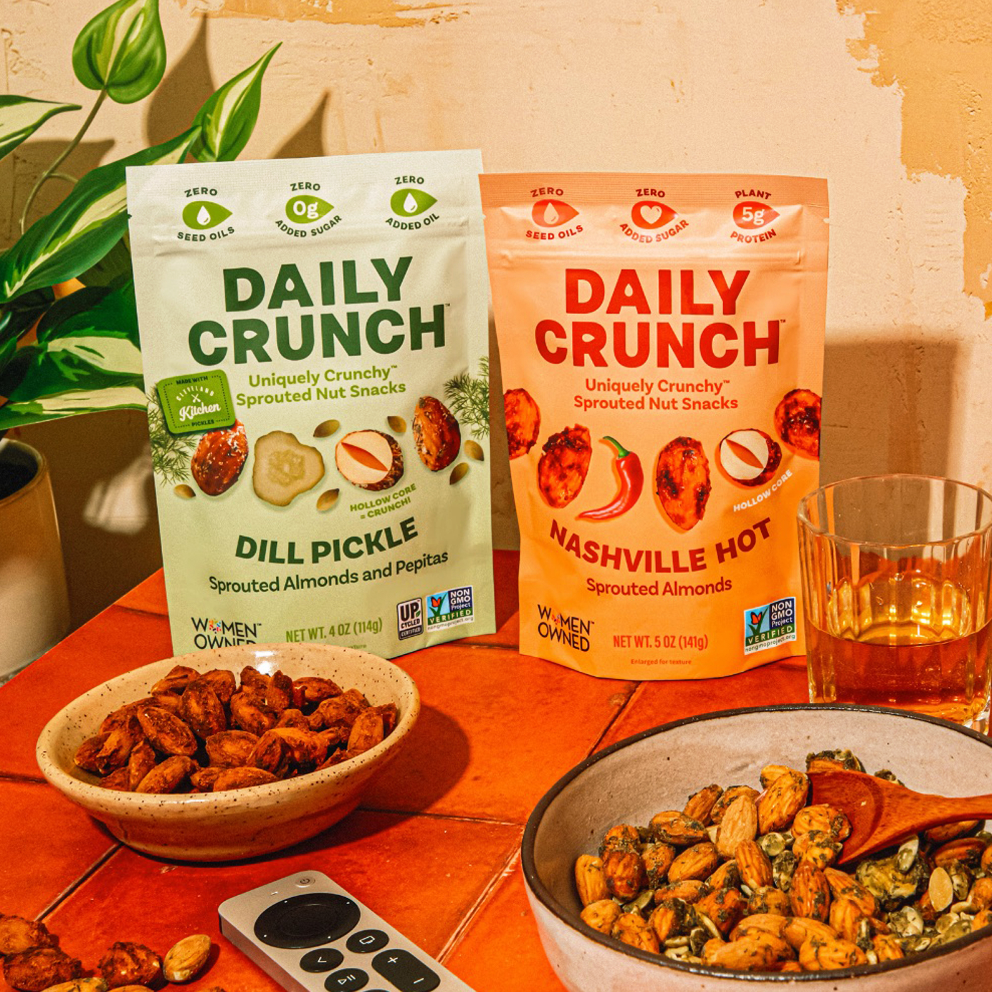 Daily Crunch Snacks Sprouted Almonds, Nashville Hot | Thrive Market