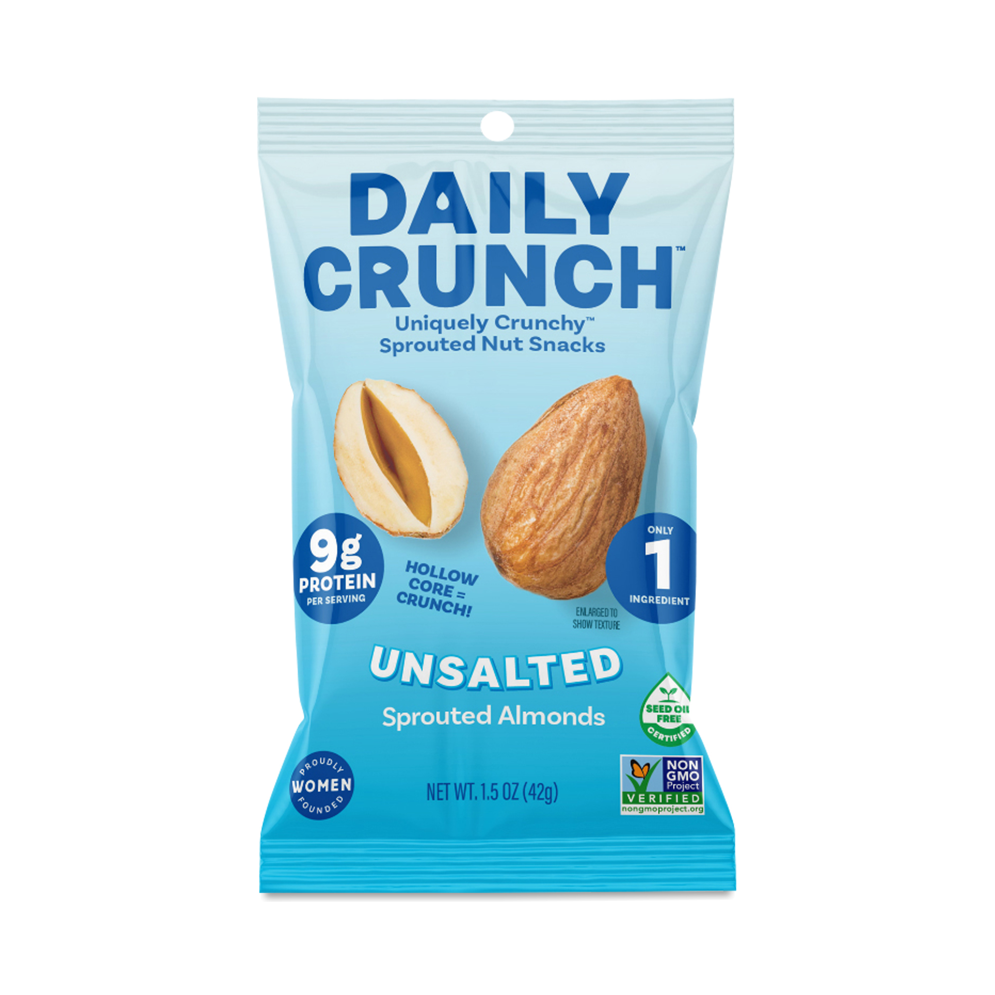 Daily Crunch Snacks Sprouted Almonds, Original Snack Packs