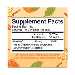 Toddler Vitamin C Drops, Orange Vanilla