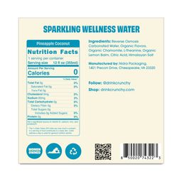 Sparkling Wellness Water Hydration + Calm, Pineapple Coconut