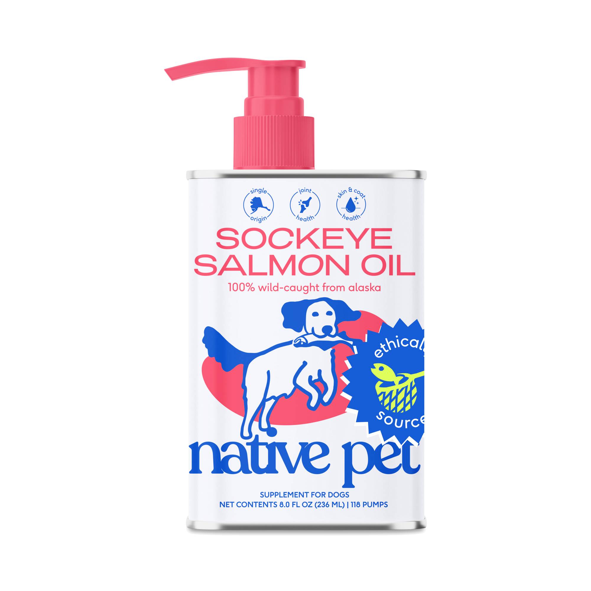 Wild-Caught Alaskan Sockeye Salmon Oil for Dogs
