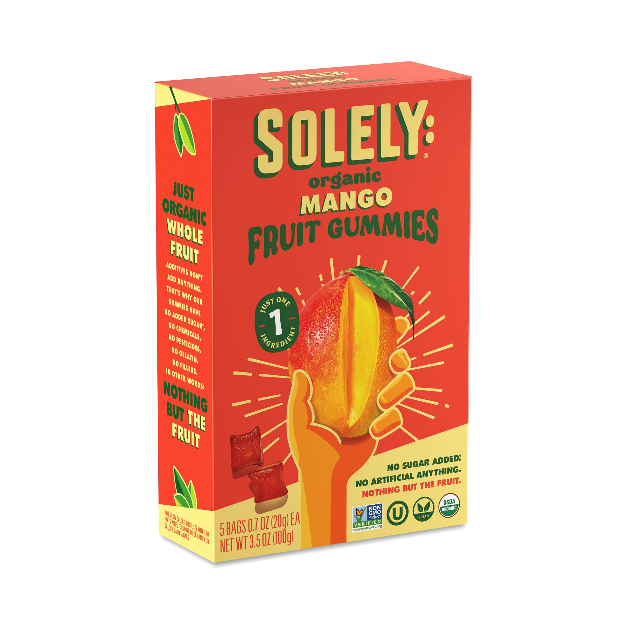 Organic Fruit Gummies, Mango, Snack Pack
