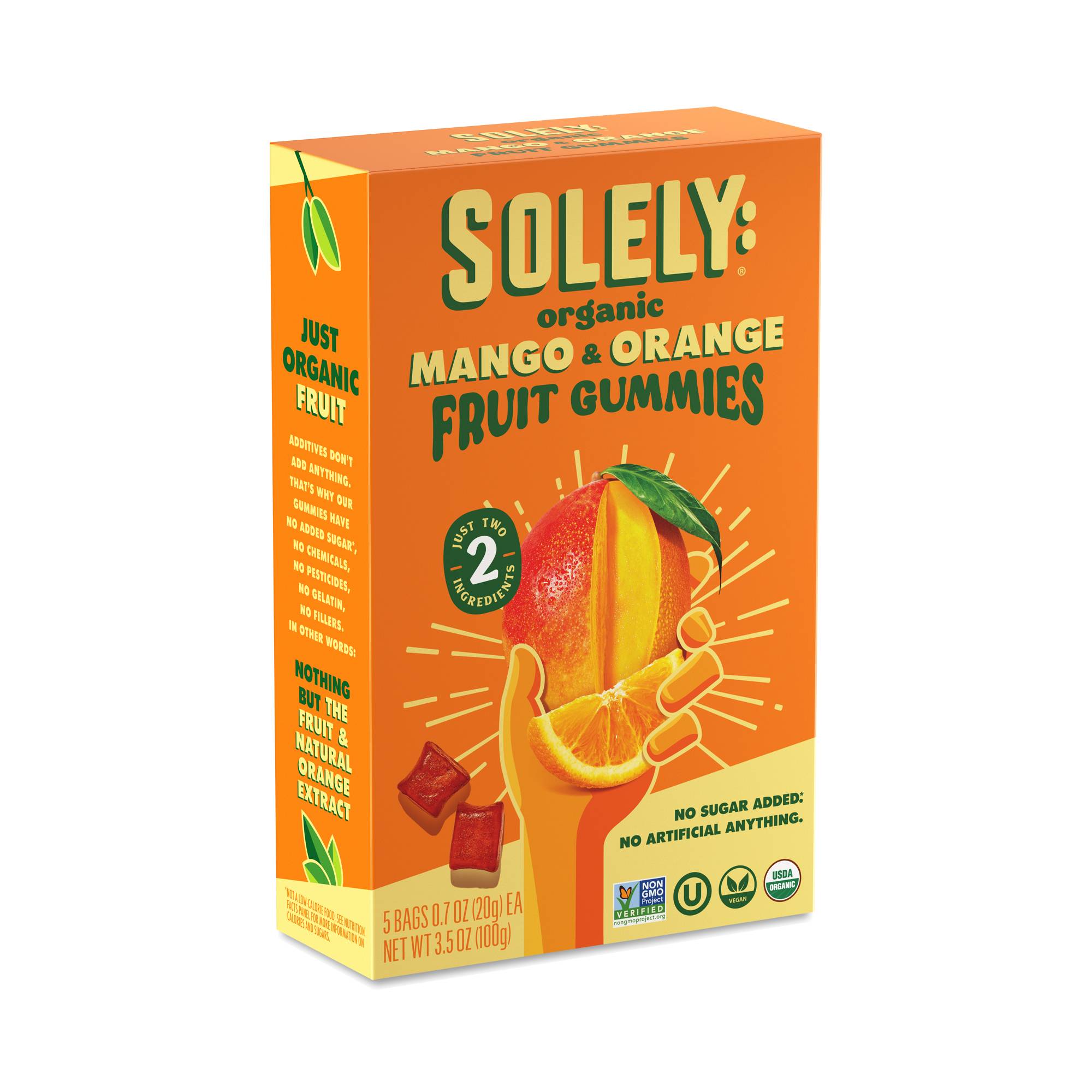 Organic Fruit Gummies, Mango & Orange, Snack Pack