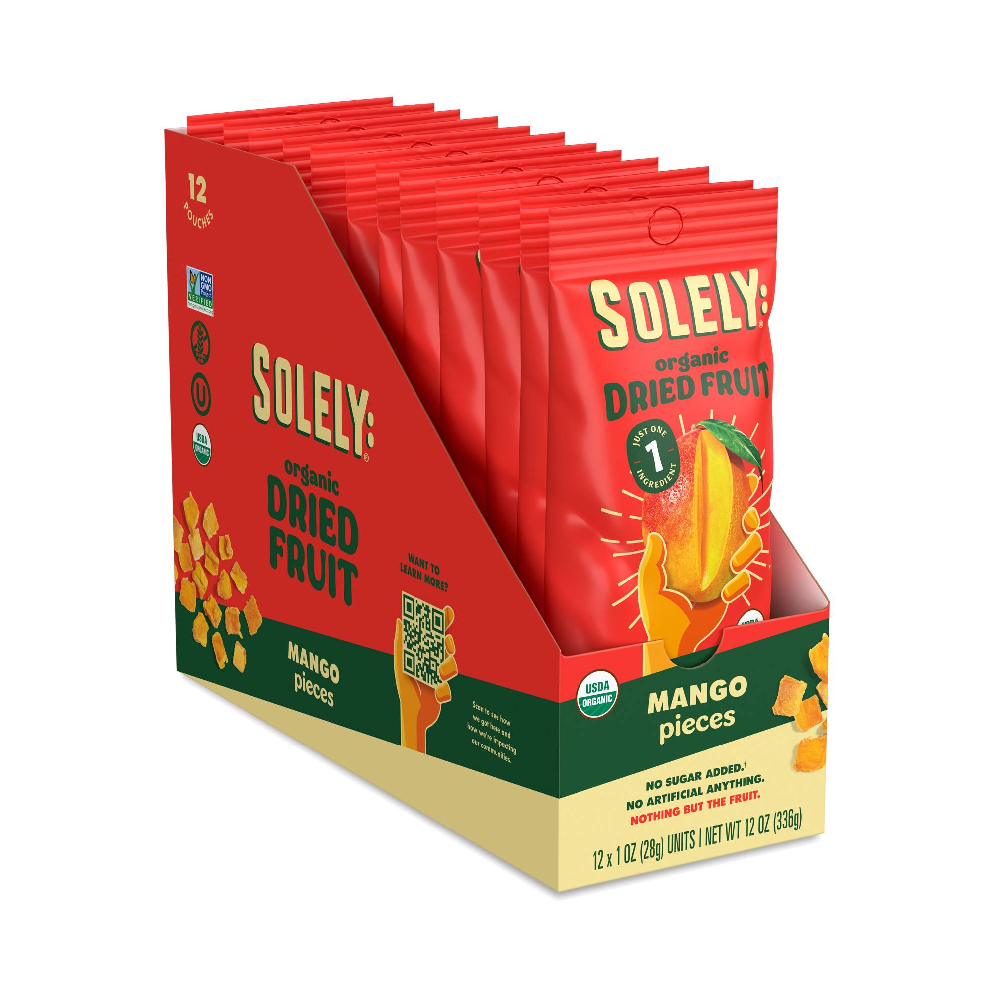 Organic Dried Fruit, Mango Pieces, Snack Pack