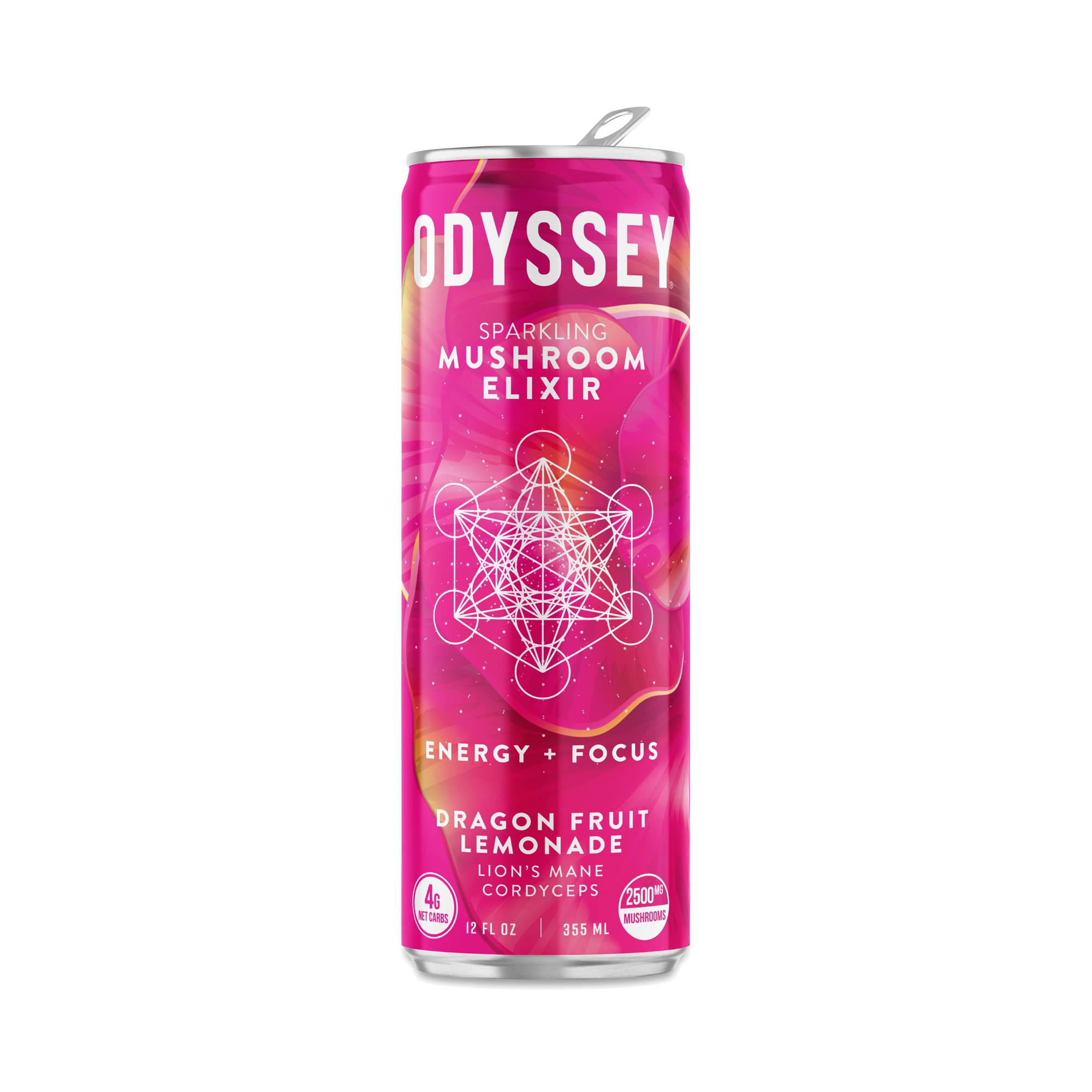 Sparkling Mushroom Elixir, Dragonfruit Lemonade