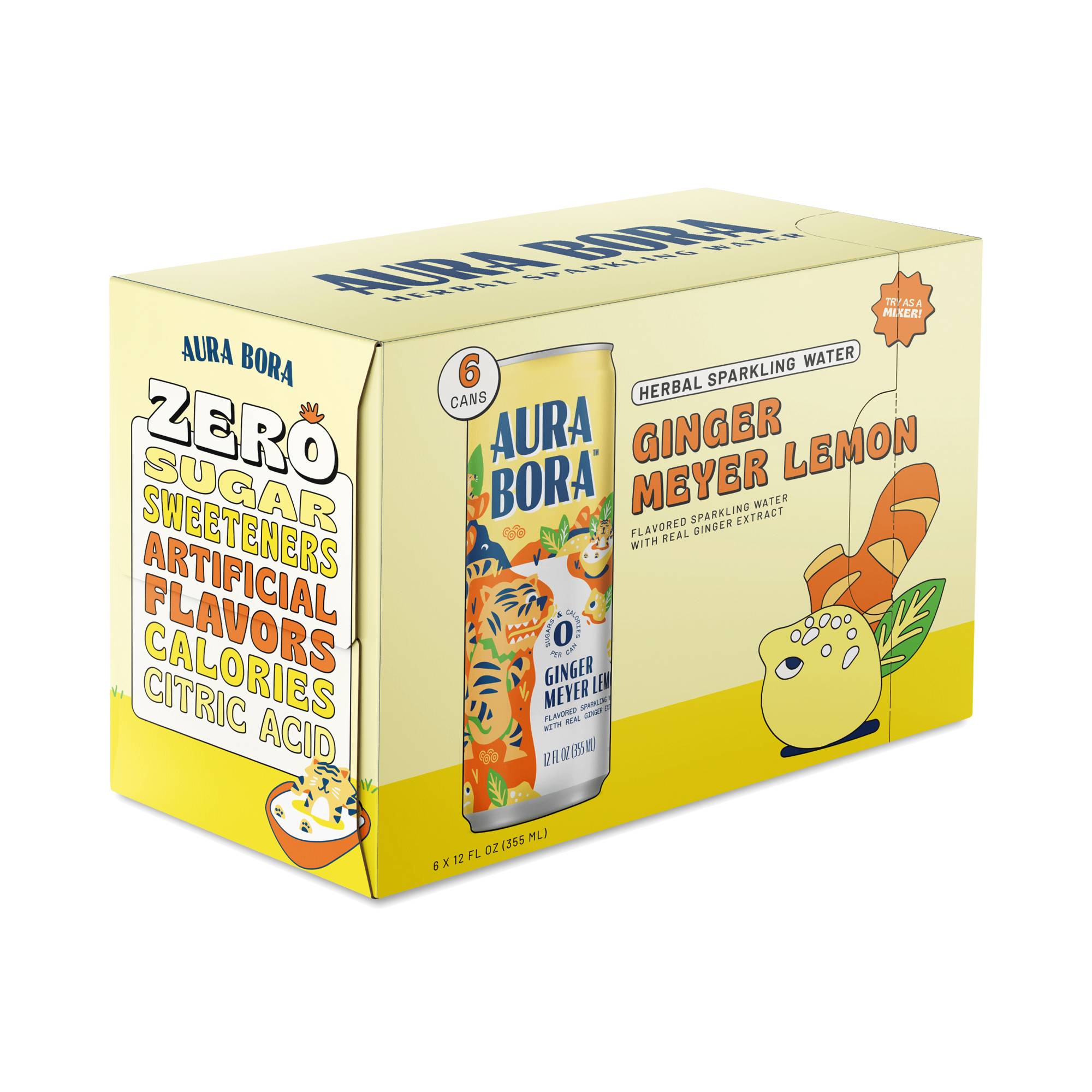 Sparkling Water, Ginger Meyer Lemon