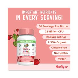 Kids Organic Probiotic Gummies, Strawberry