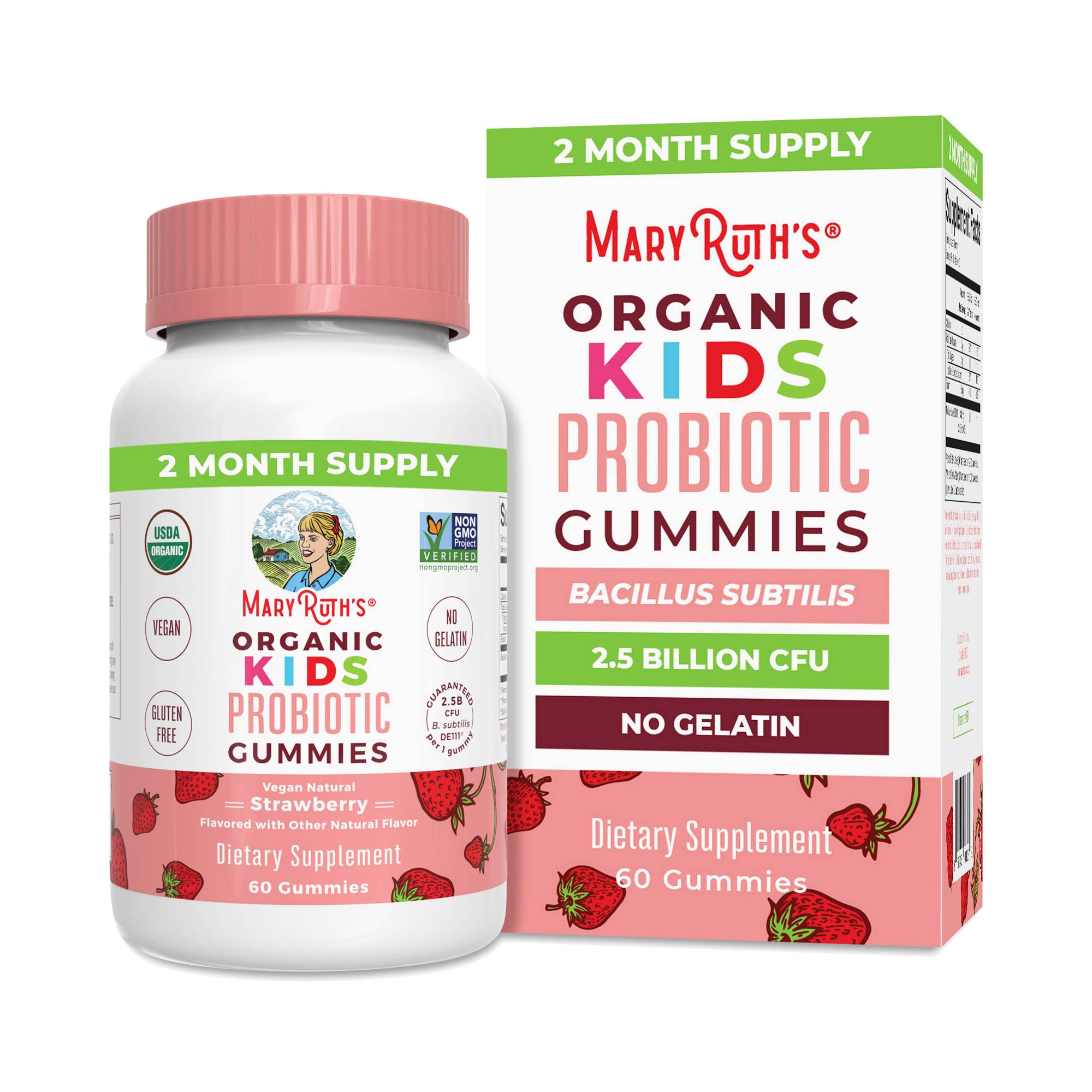 Kids Organic Probiotic Gummies, Strawberry