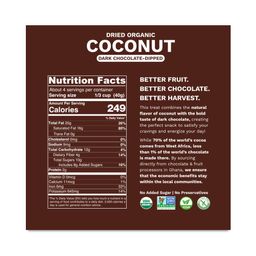 Organic Dried Coconut, Dark Chocolate Dipped