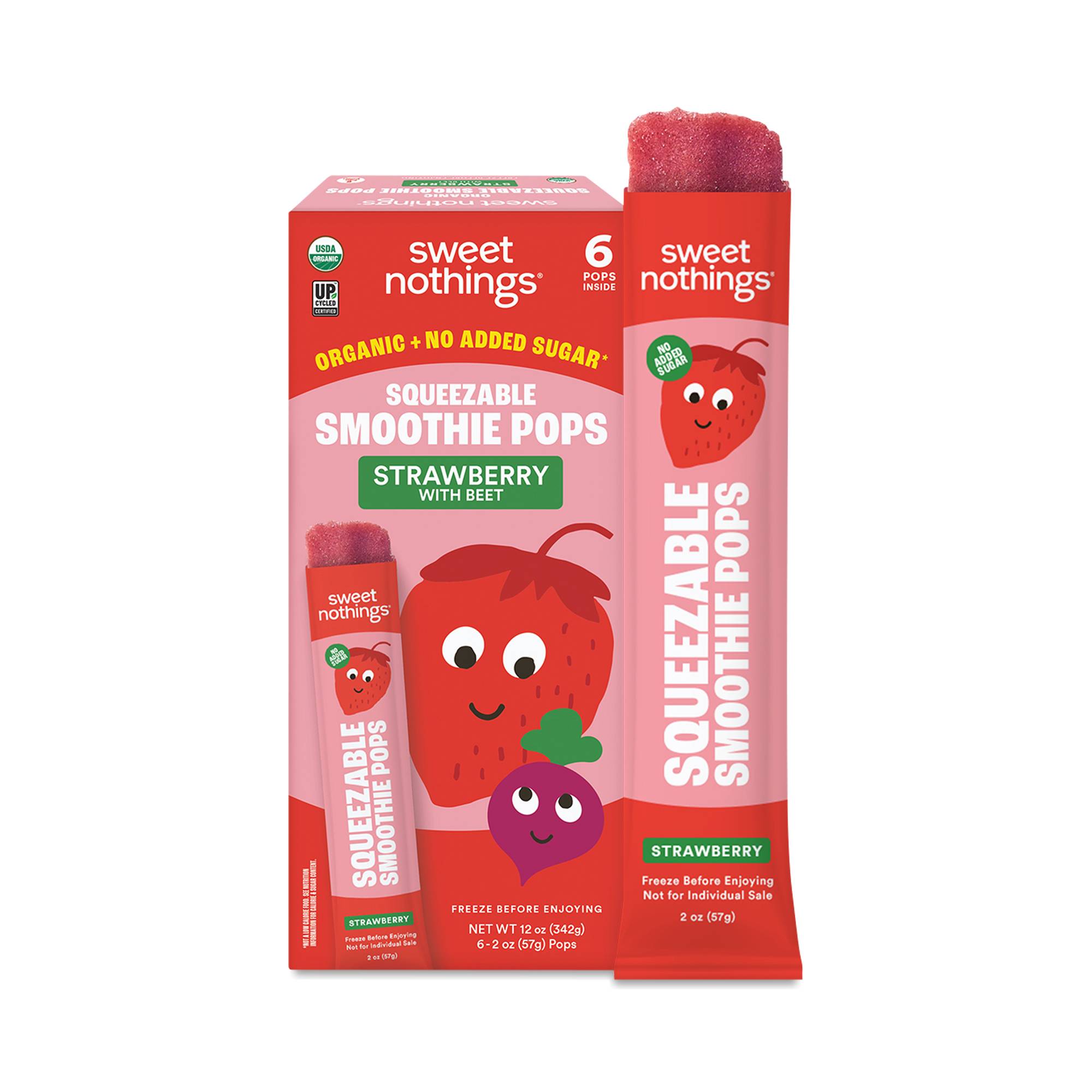 Kids Squeezable Smoothie Pops, Strawberry Beet