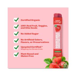 Kids Squeezable Smoothie Pops, Strawberry Beet