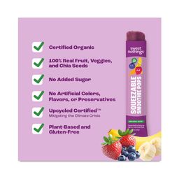 Kids Squeezable Smoothie Pops, Banana Berry
