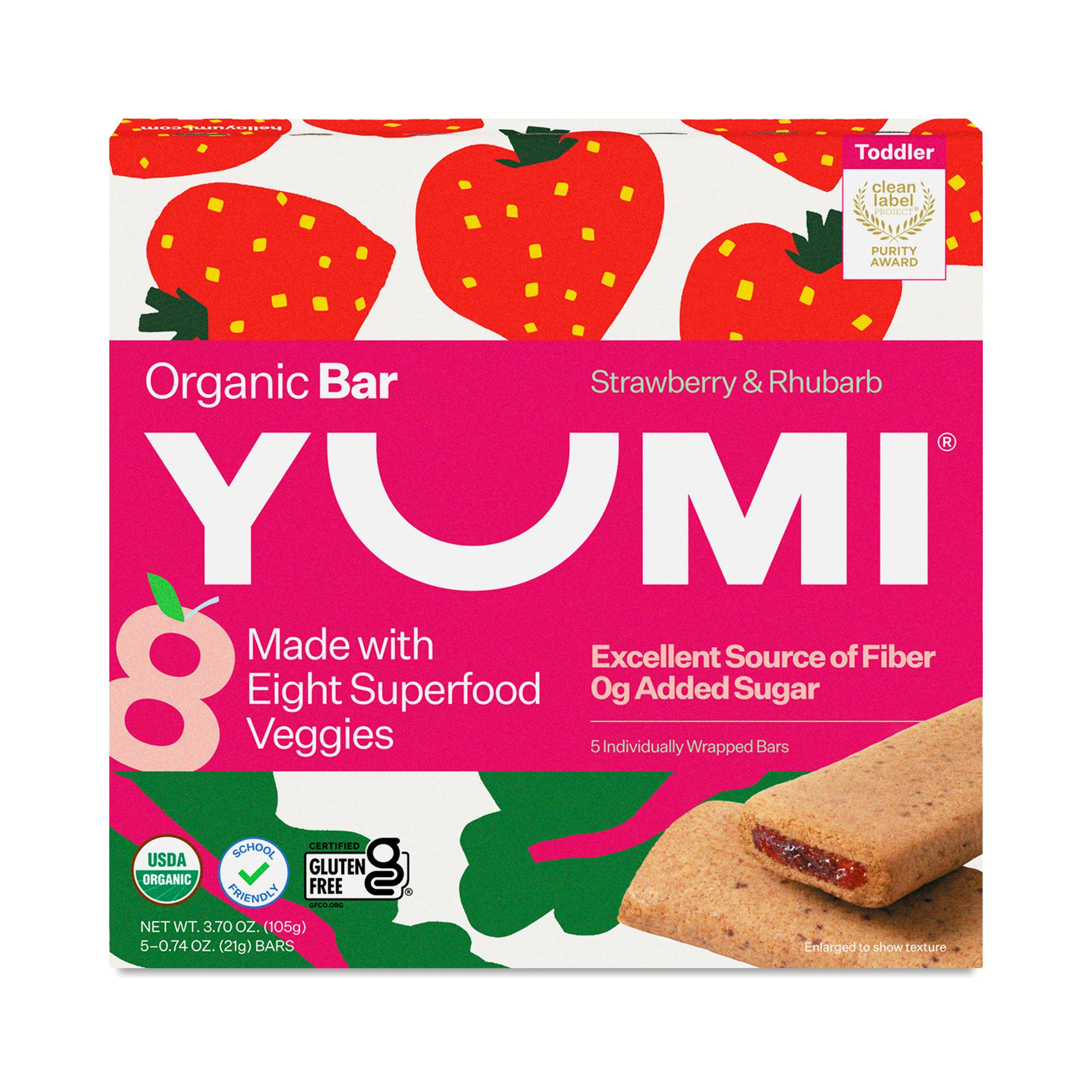 Organic Superfood Toddler Bars, Strawberry & Rhubarb