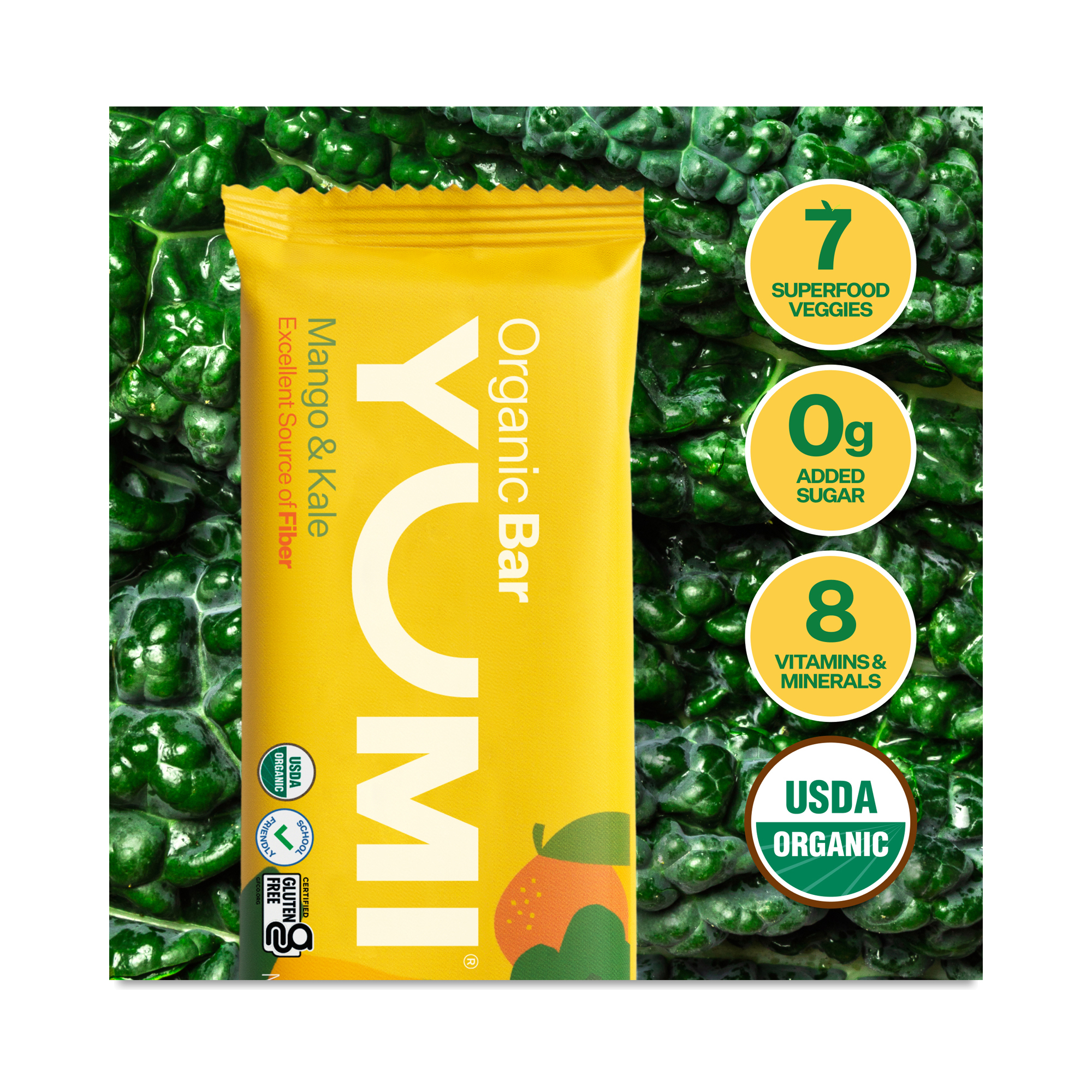 YUMI Organic Superfood Toddler Bars, Mango & Kale | Thrive Market