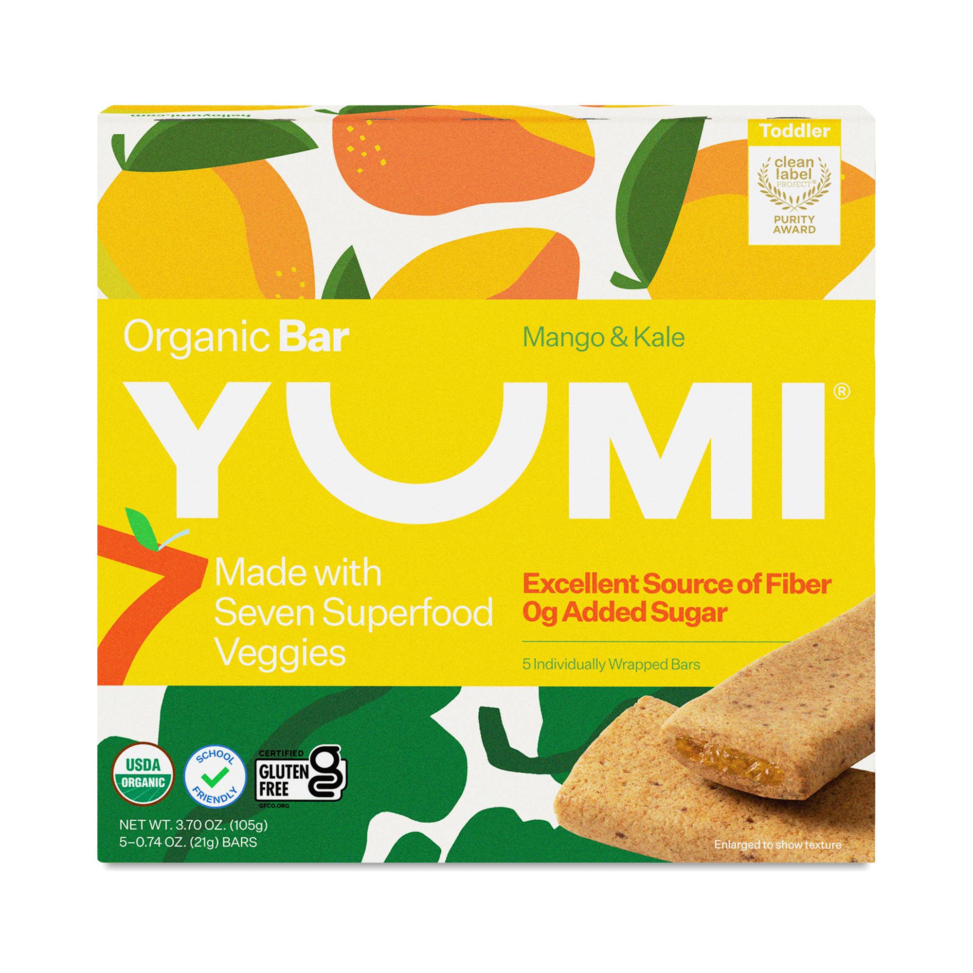 Organic Superfood Toddler Bars, Mango & Kale