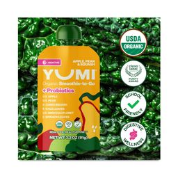 Organic Smoothie-to-Go +Probiotics, Apple, Pear & Squash