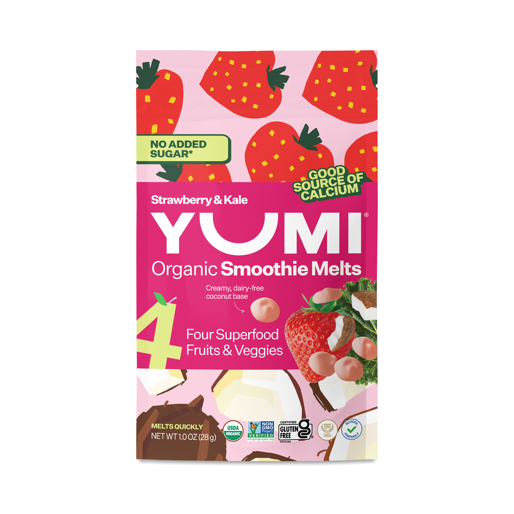 YUMI Organic Superfood Smoothie Melts, Strawberry & Kale | Thrive
