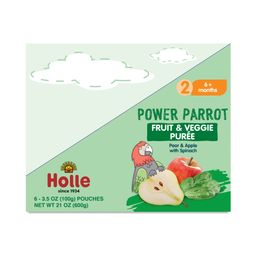 Power Parrot Baby Food, Pear & Apple with Spinach