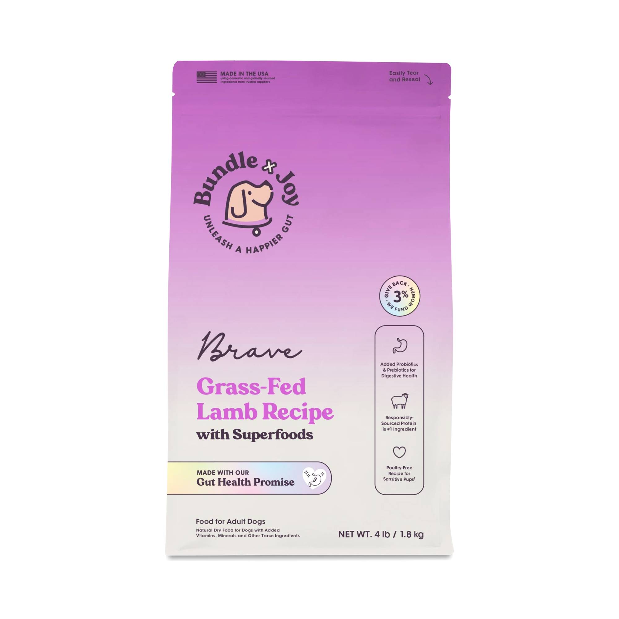 Brave Grass-Fed Lamb Dry Dog Food