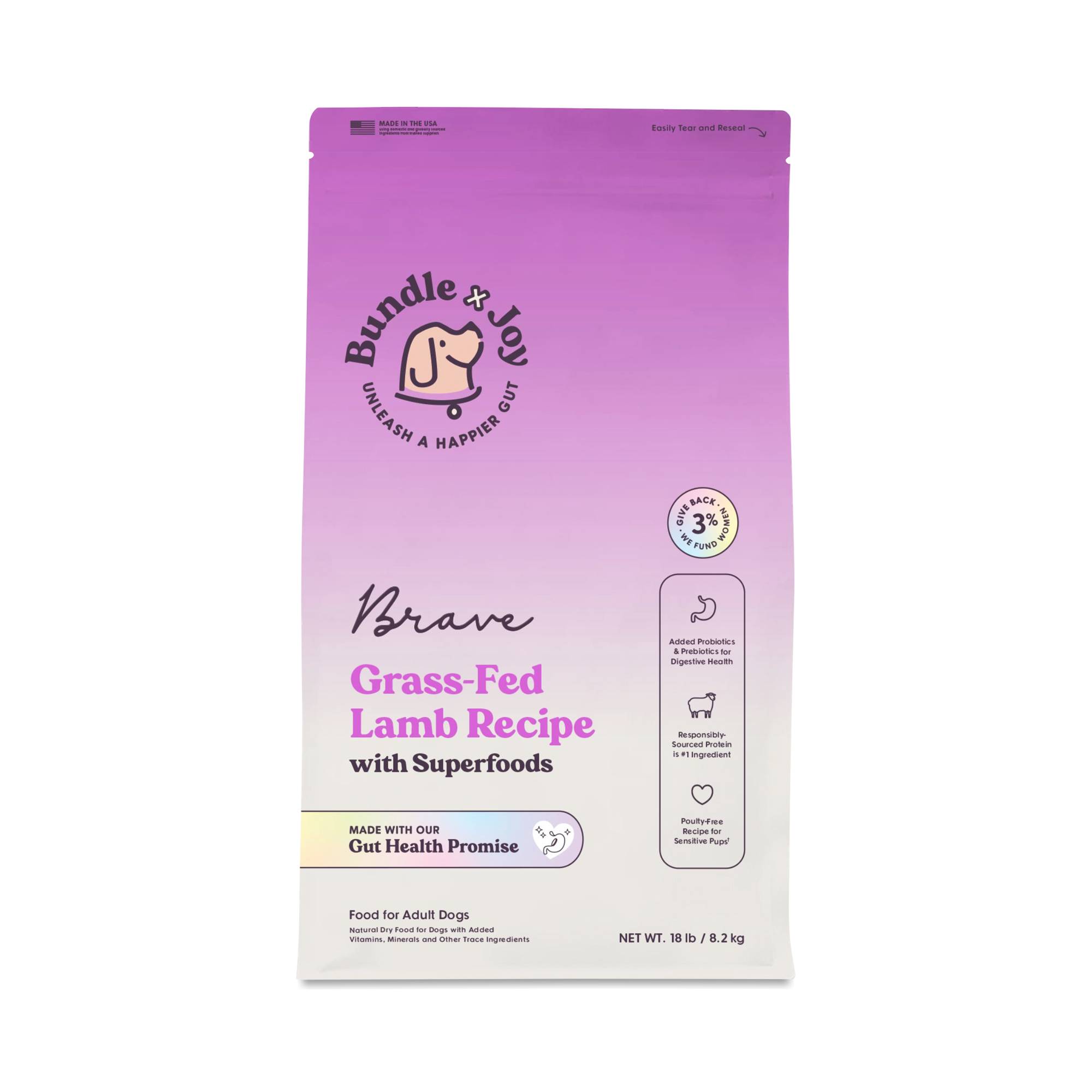 Brave Grass-Fed Lamb Dry Dog Food