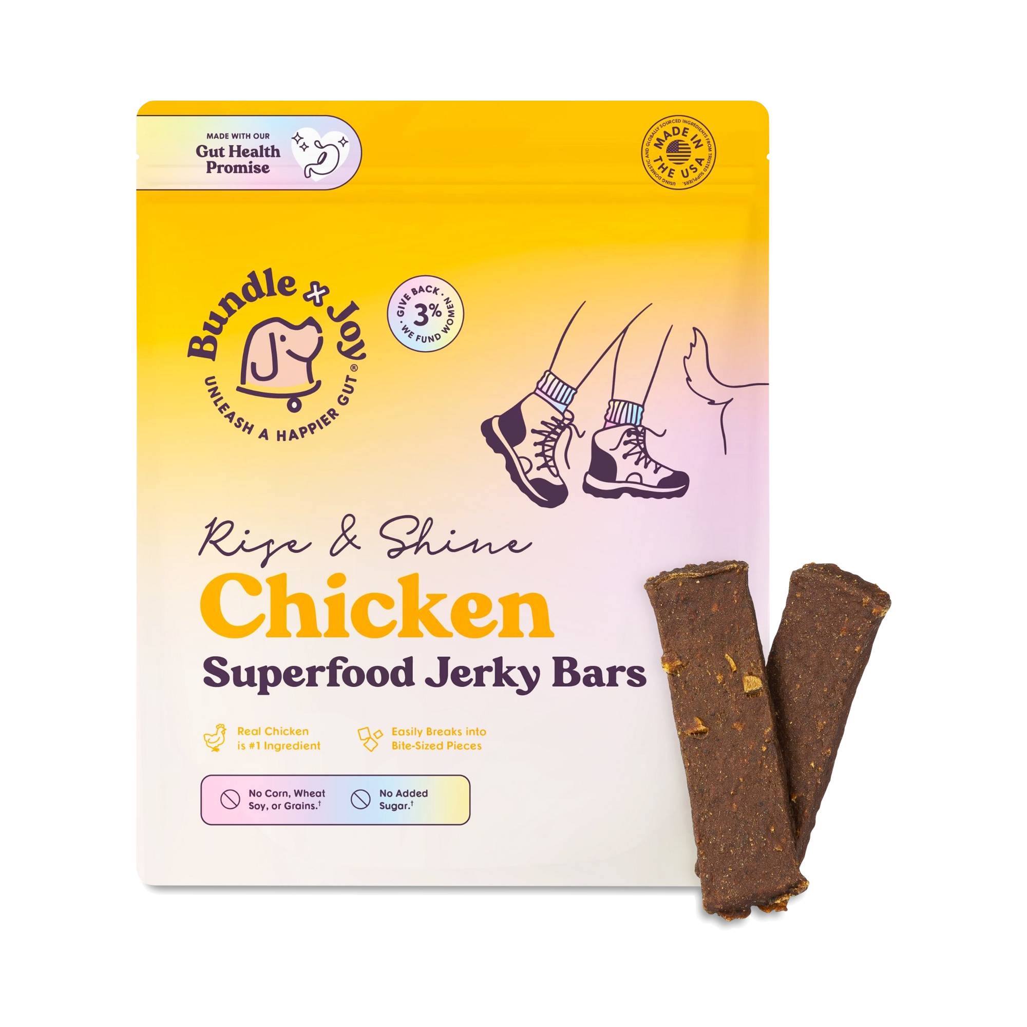 Rise & Shine Chicken Superfood Jerky Bars for Dogs