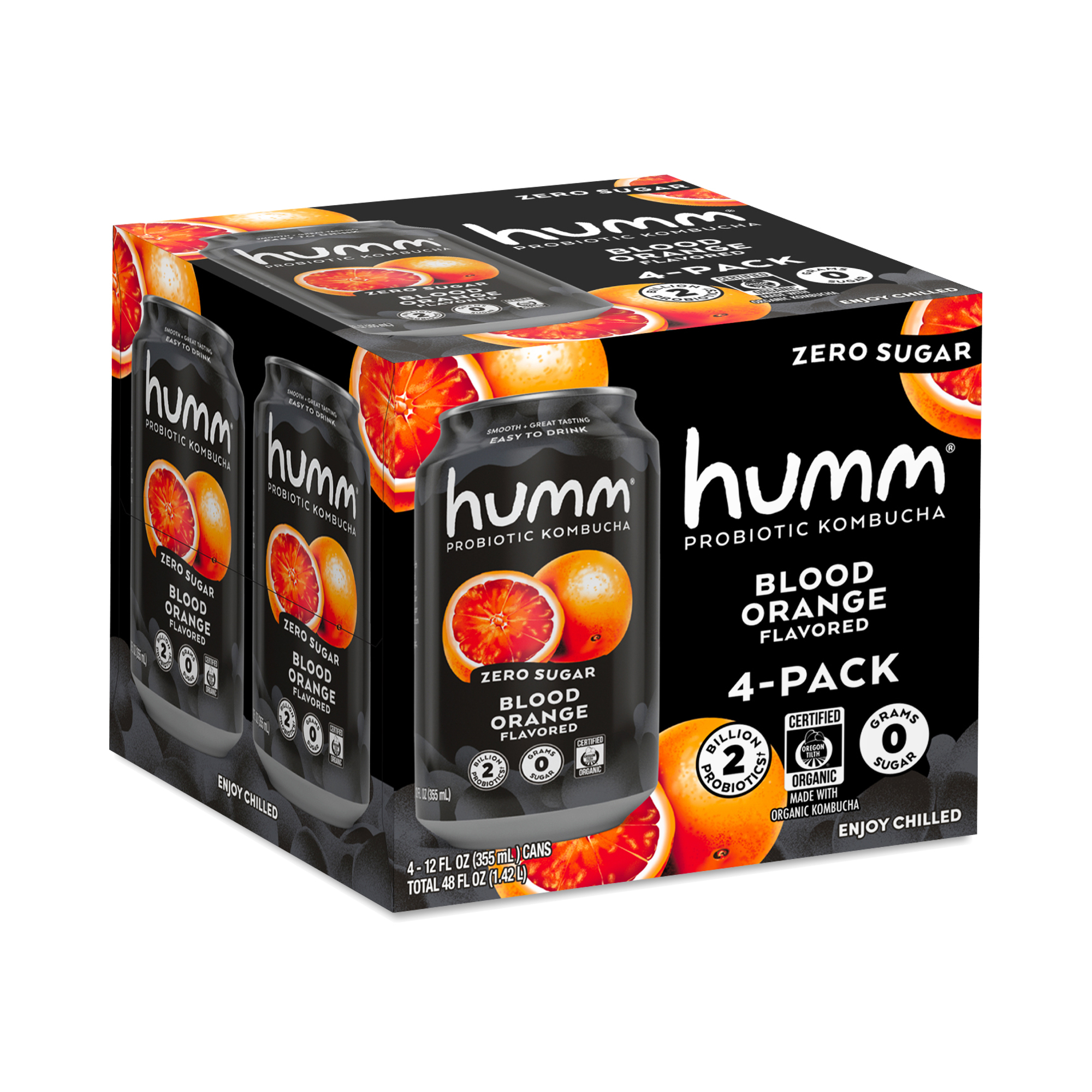 Humm Kombucha Zero Sugar Probiotic Kombucha, Raspberry Lemonade