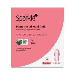 Plant-based Maxi Pads with Wings, Overnight