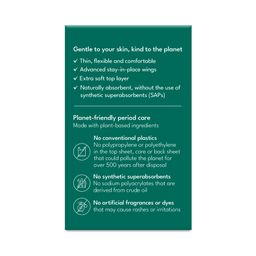 Plant-based Ultra Thin Pads with Wings, Super