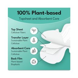 Plant-based Ultra Thin Pads with Wings, Super