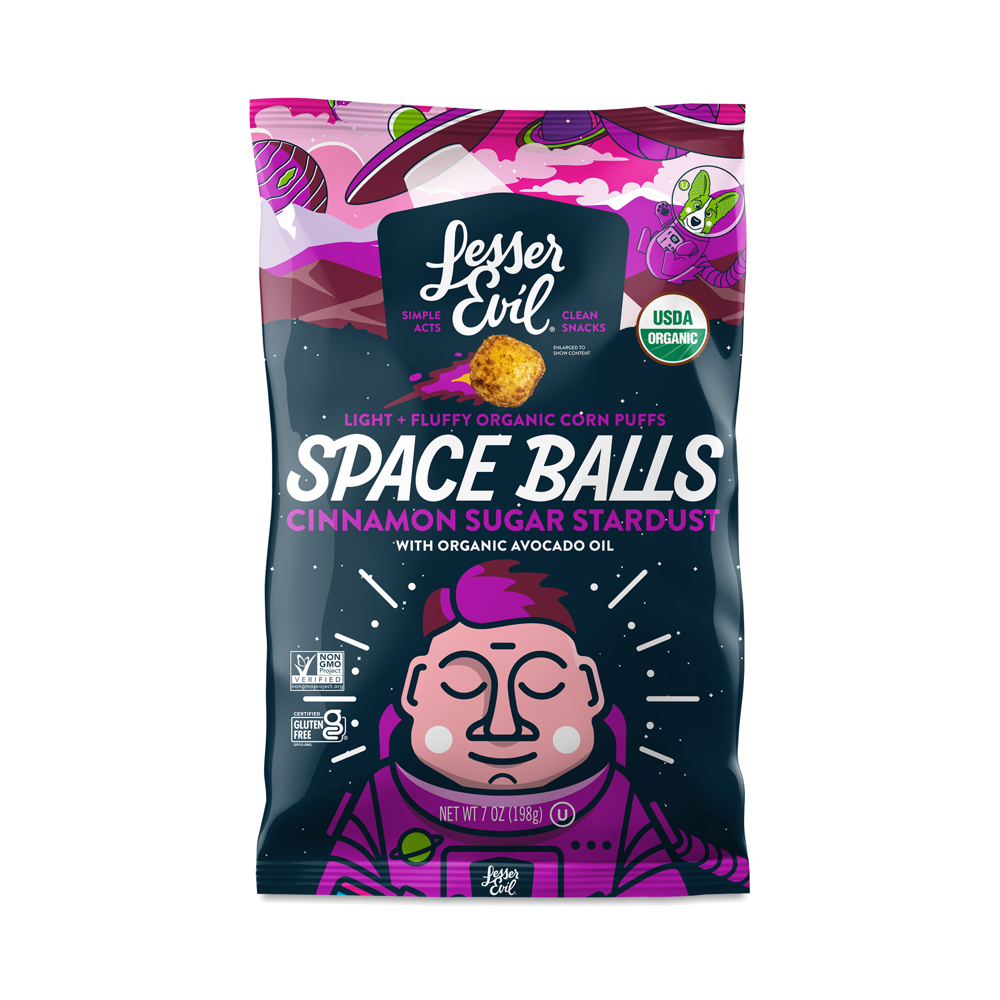 LesserEvil Space Balls, Cinnamon Sugar Stardust Thrive Market