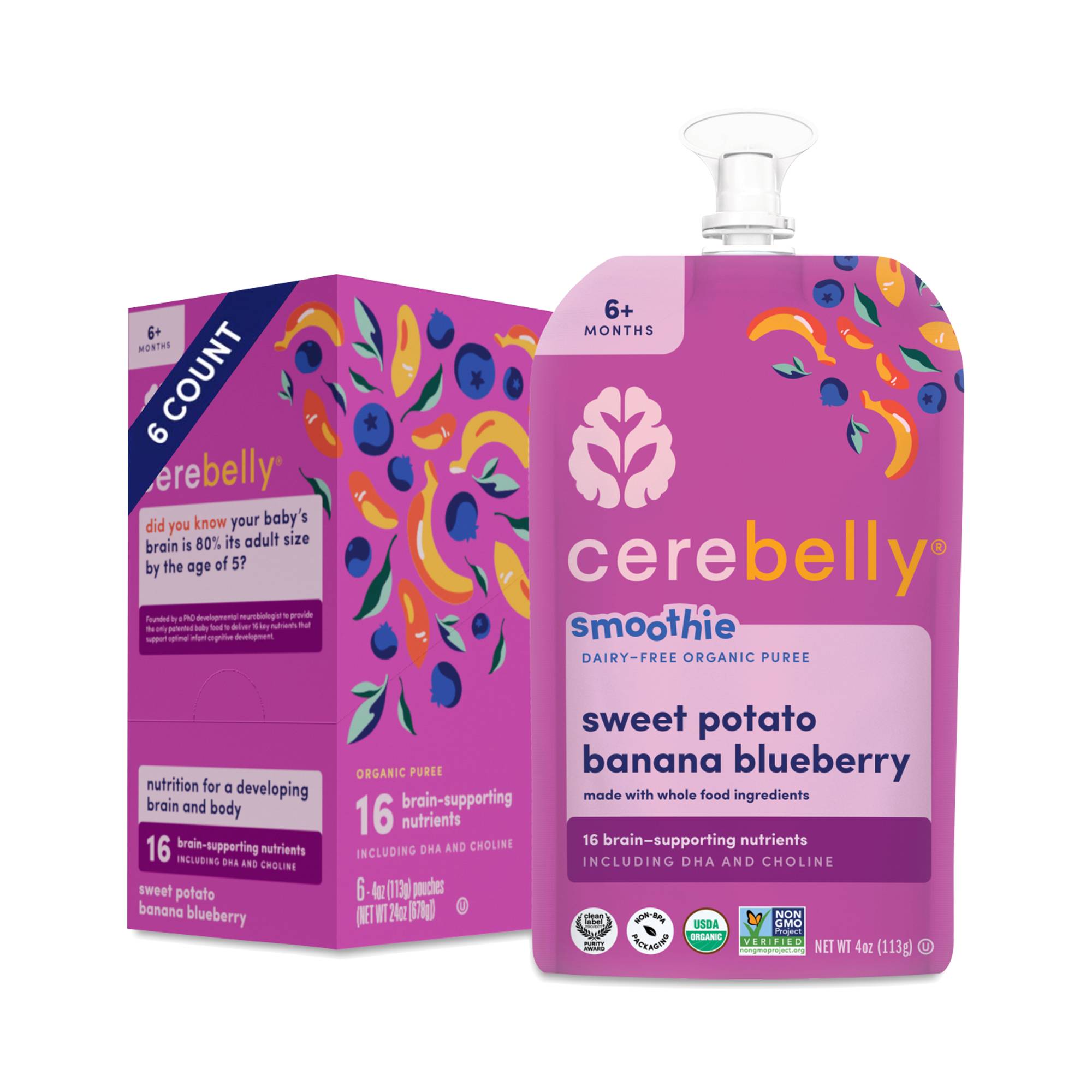 Organic Baby Smoothie, Sweet Potato Banana Blueberry