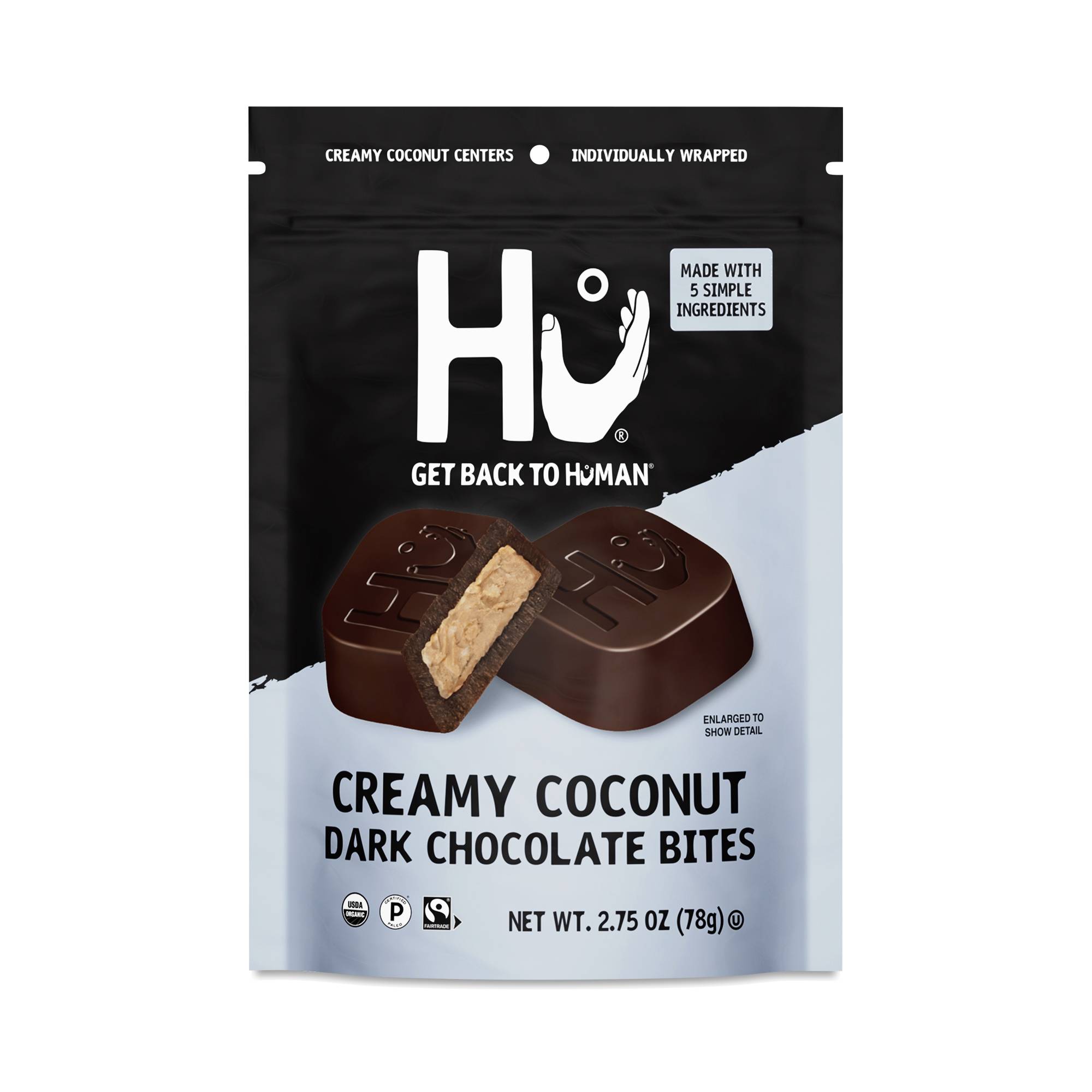 Dark Chocolate Bites, Creamy Coconut