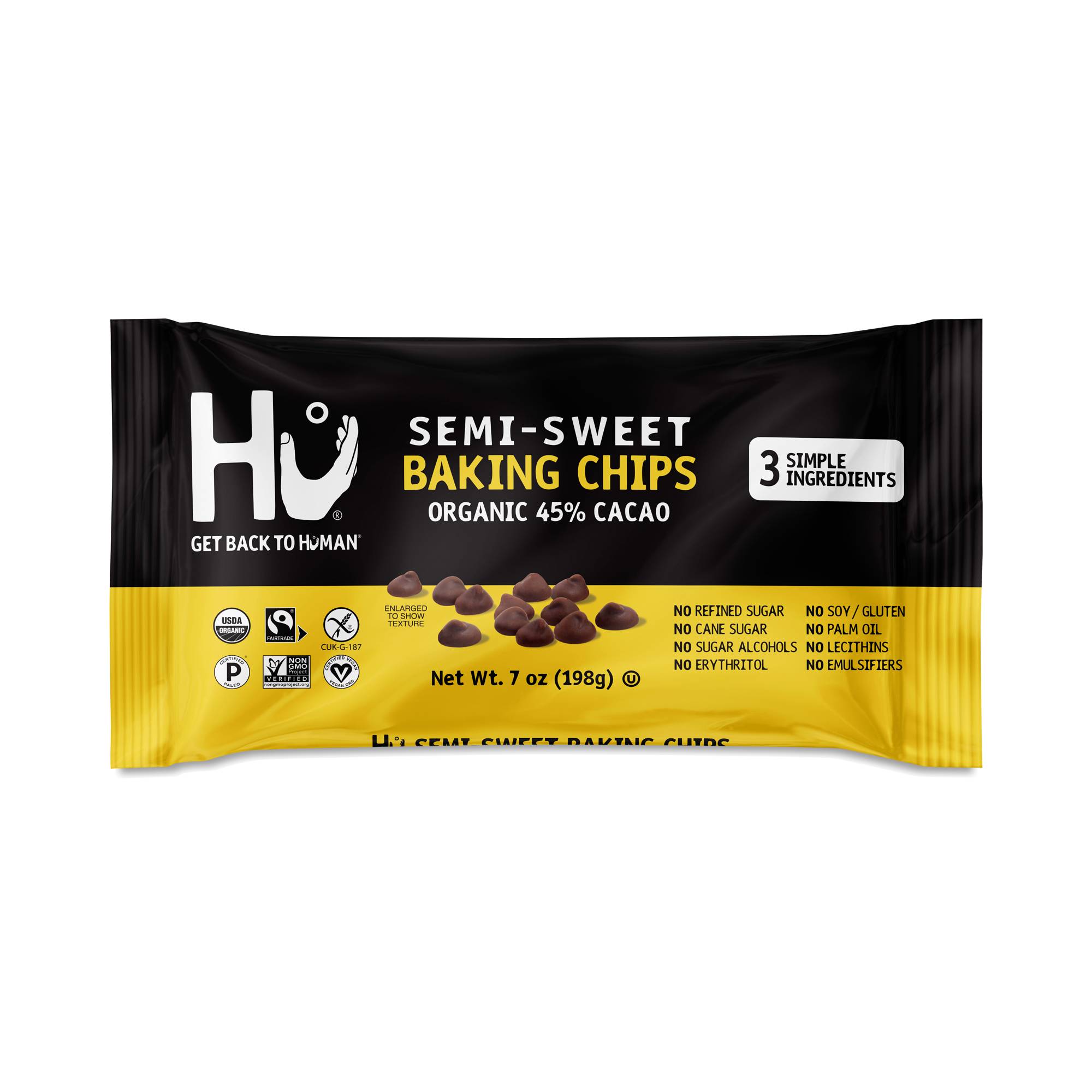 Organic Baking Chips, Semi-Sweet 45% Cacao