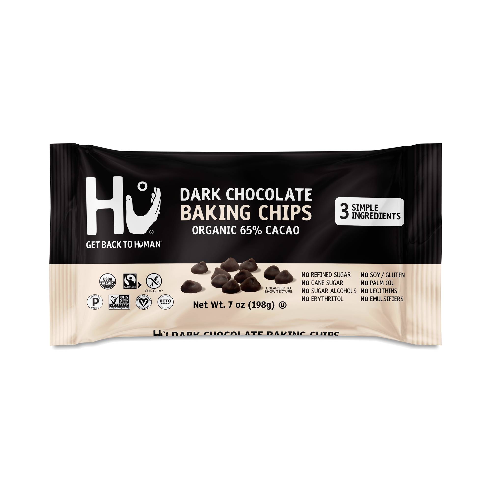 Organic Baking Chips, Dark Chocolate 65% Cacao