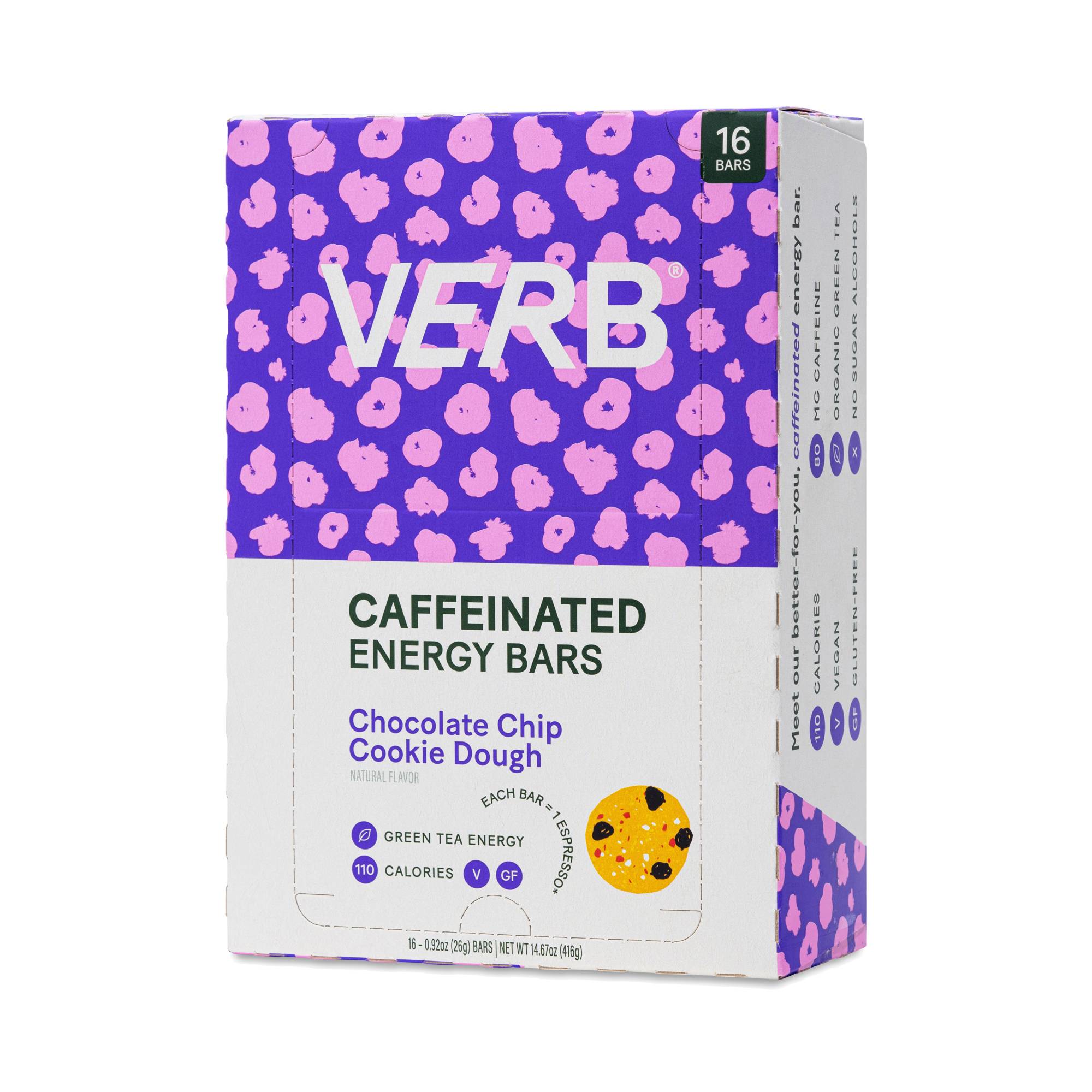 Caffeinated Energy Bars, Chocolate Chip Cookie Dough