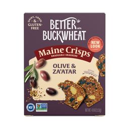 Maine Crisp Buckwheat Crackers, Olive & Za'atar