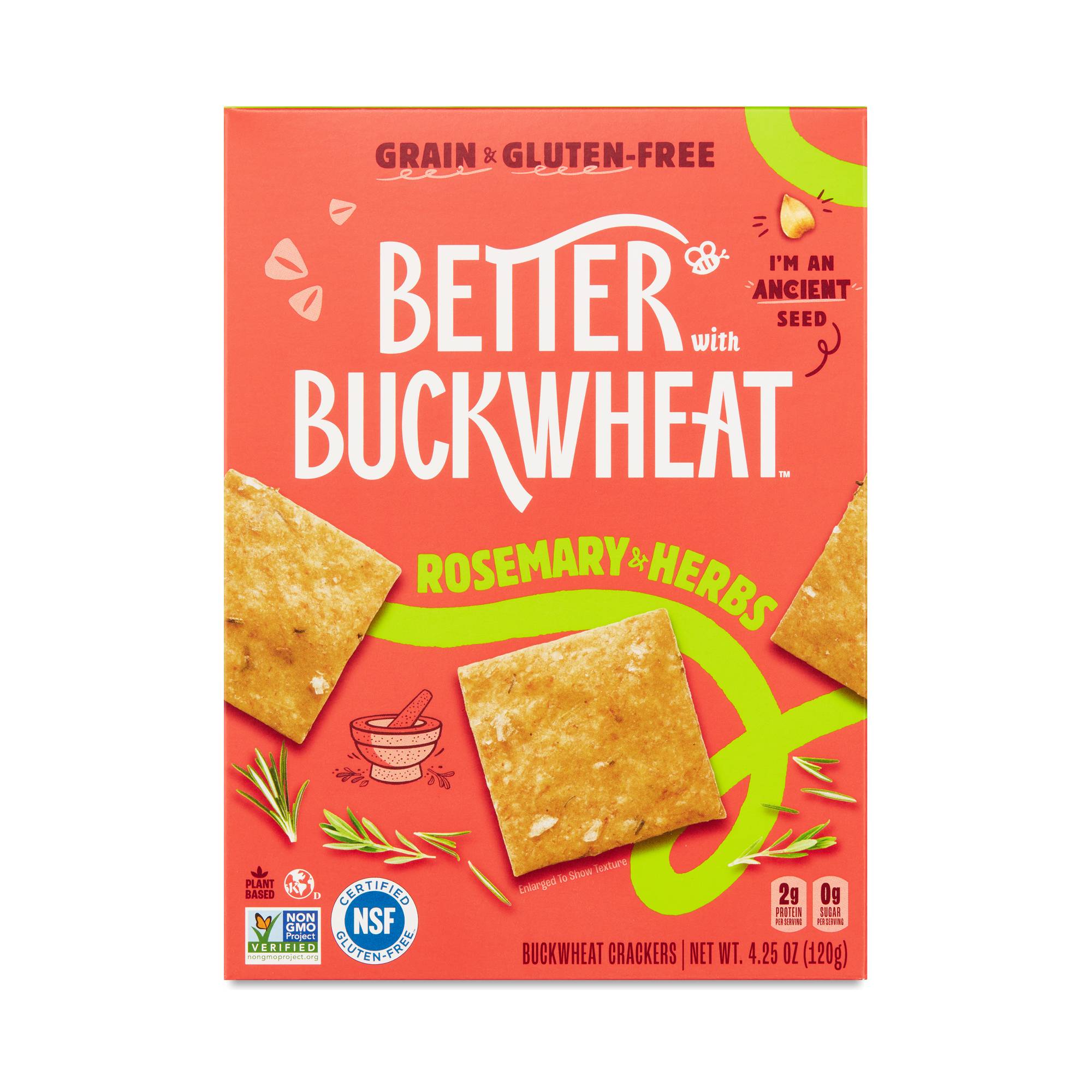 Buckwheat Crackers, Rosemary & Herbs