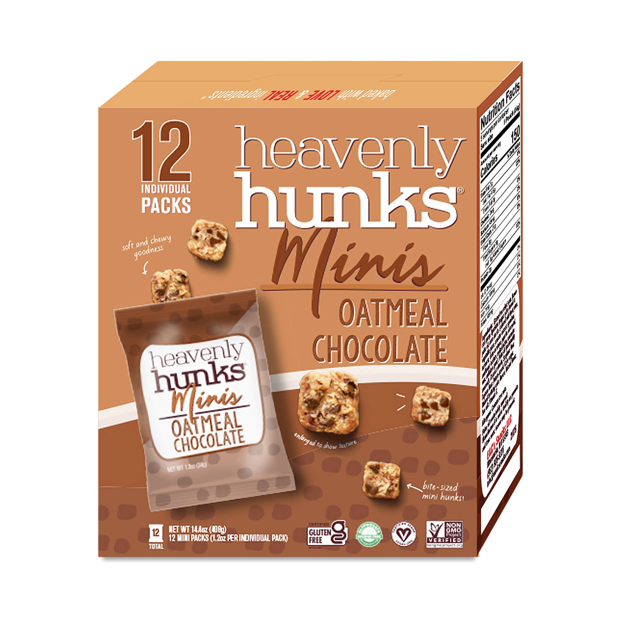 Gluten-Free Mini Bites, Oatmeal Chocolate Chip, Snack Pack