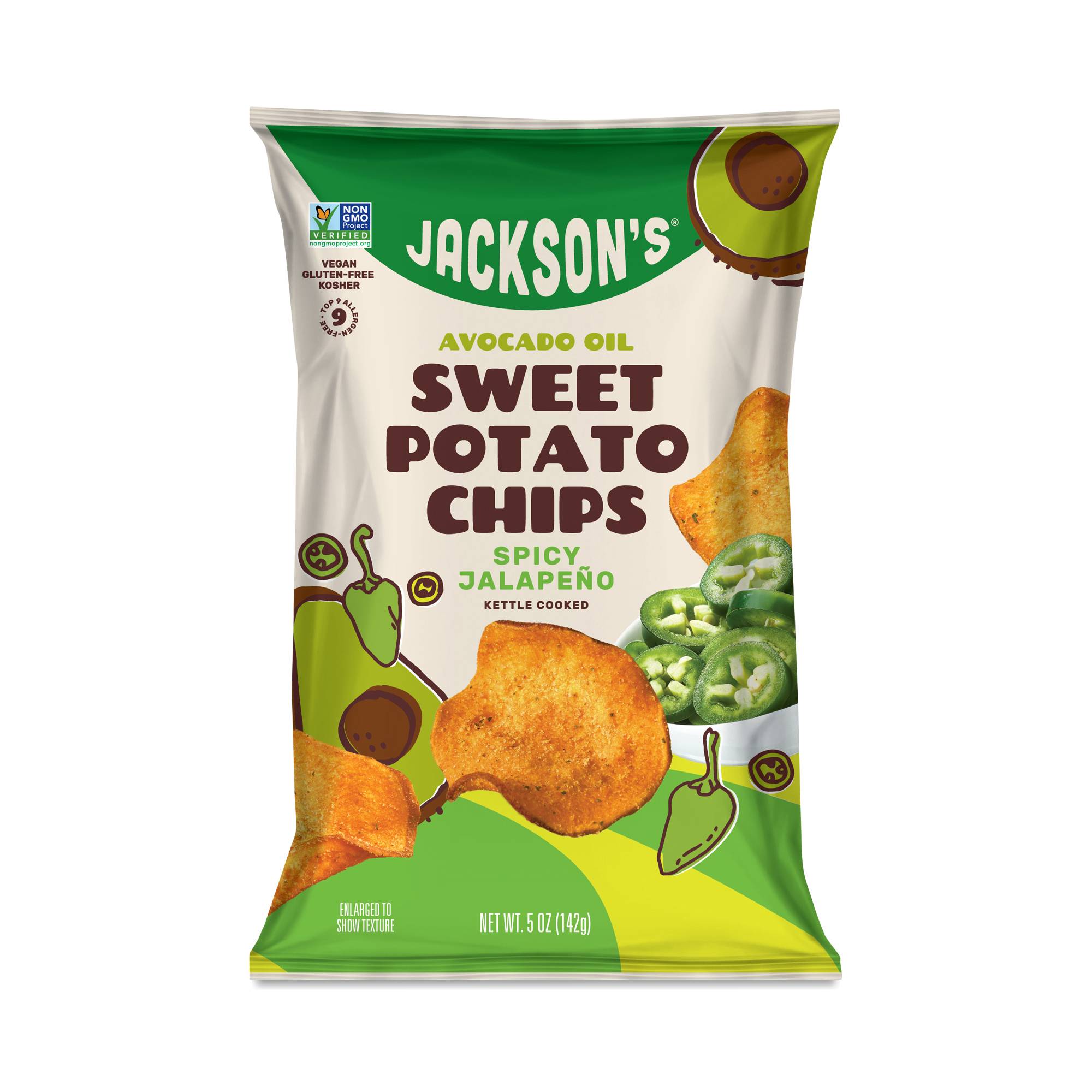 Avocado Oil Sweet Potato Chips, Spicy Jalapeno