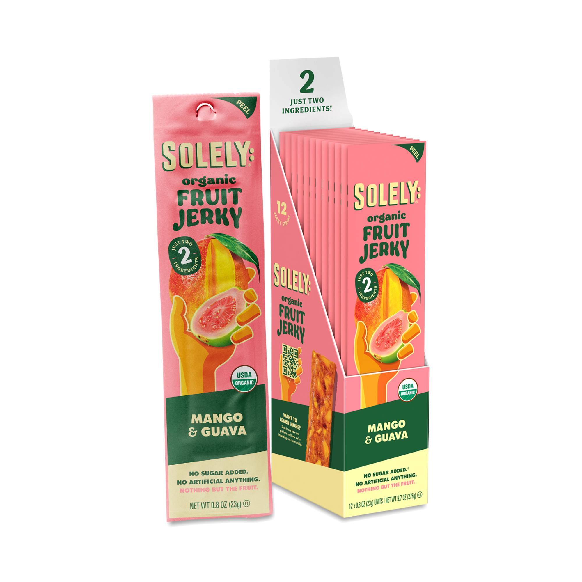 Organic Fruit Jerky, Mango & Guava, Snack Pack