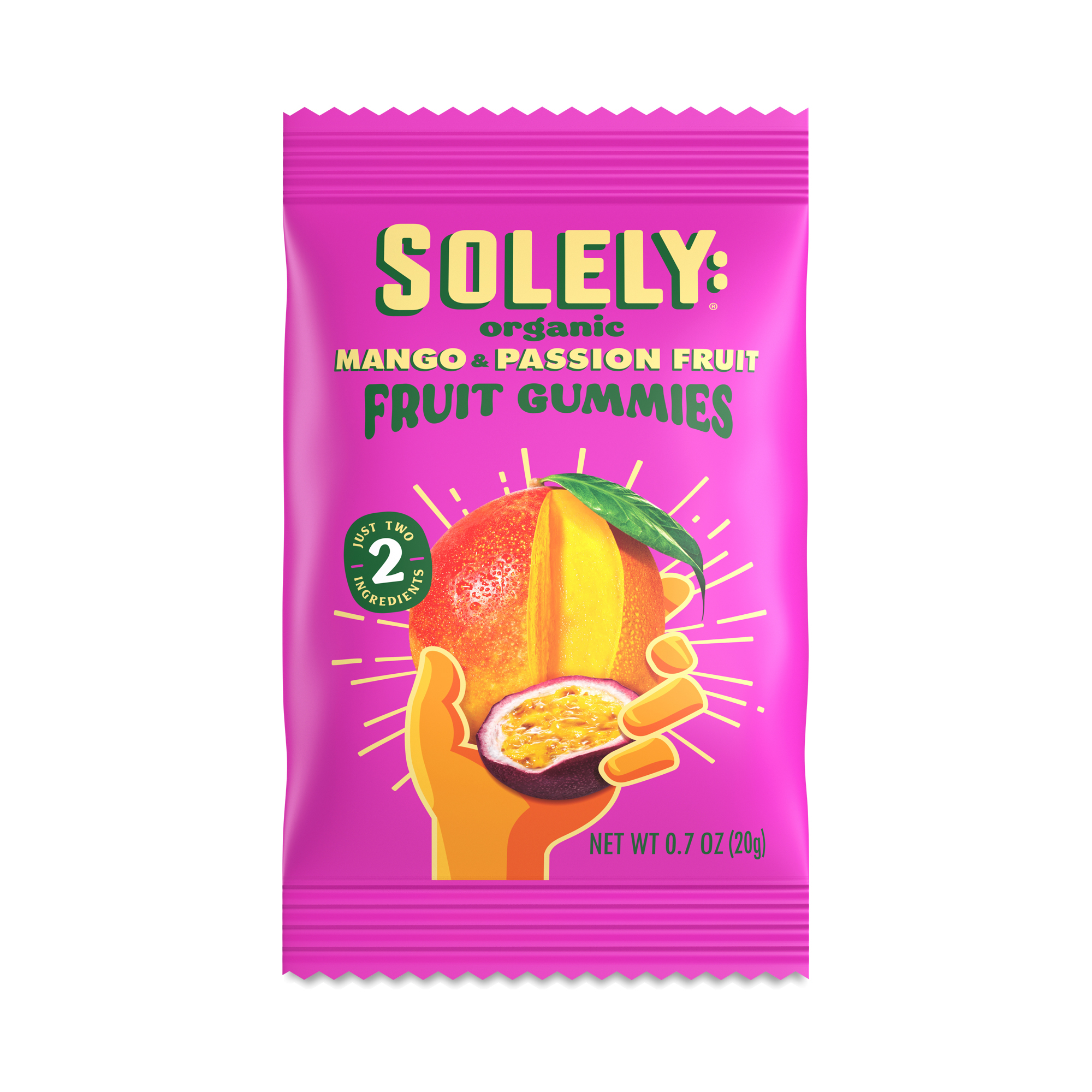 Solely Organic Fruit Gummies, Mango & Passion Fruit, Snack Pack