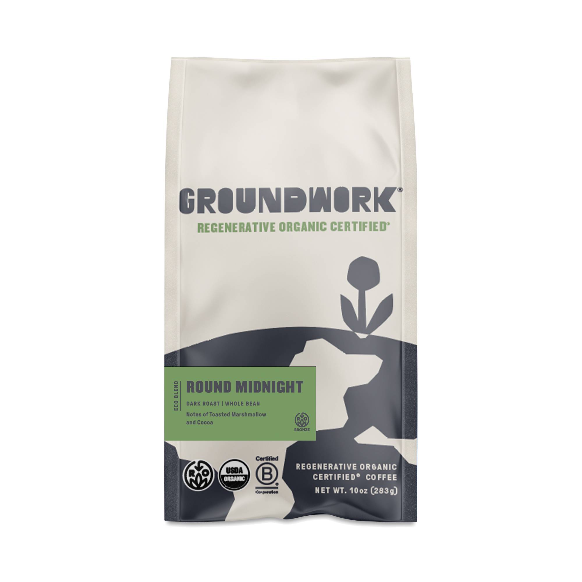 Regenerative Organic Whole Bean Coffee, Round Midnight Dark Roast