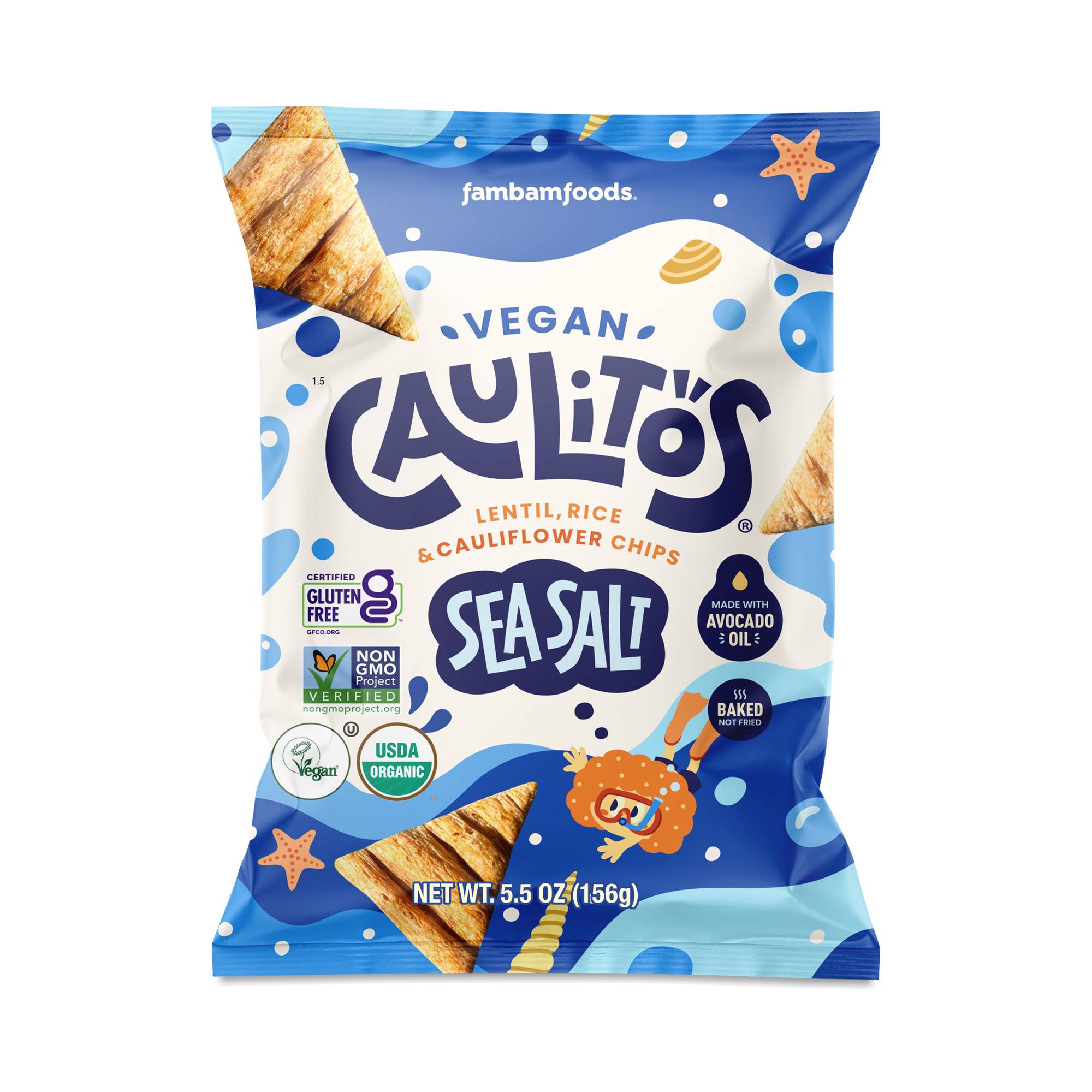 Lentil, Rice & Cauliflower Chips, Sea Salt