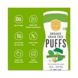 Organic Grain Free Puffs, Broccoli & Spinach