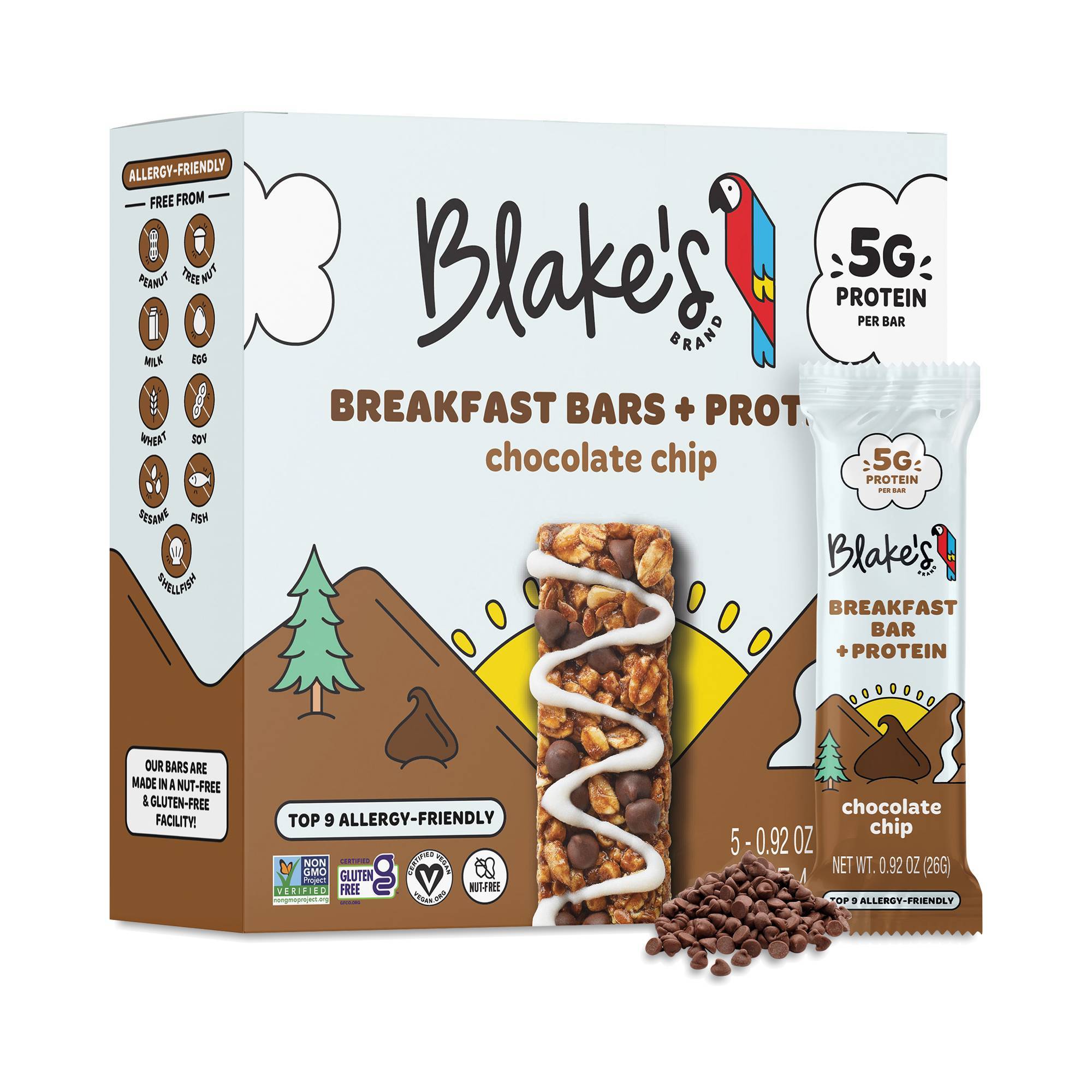 Breakfast Bars + Protein, Chocolate Chip