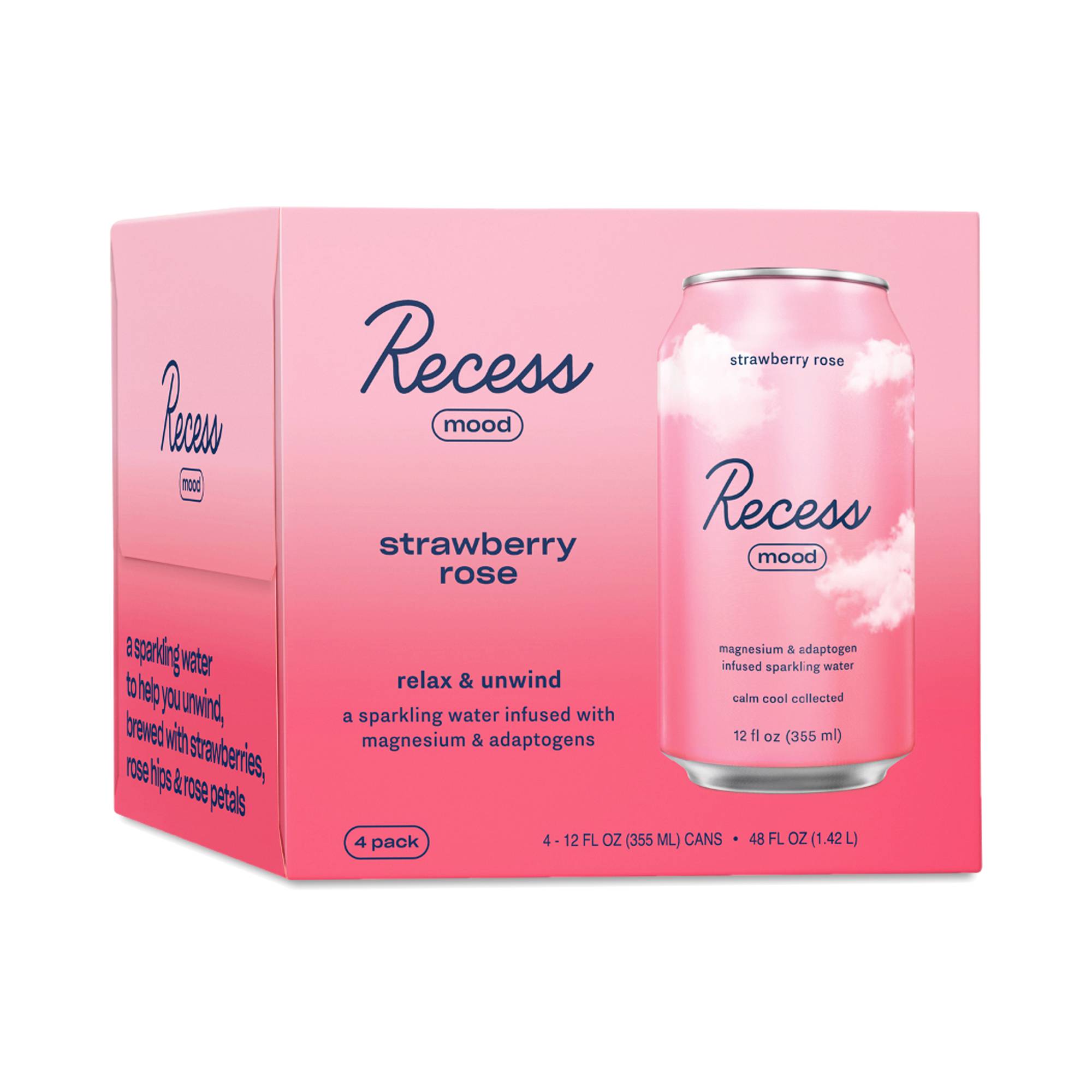 Magnesium Infused Sparkling Water, Strawberry Rose